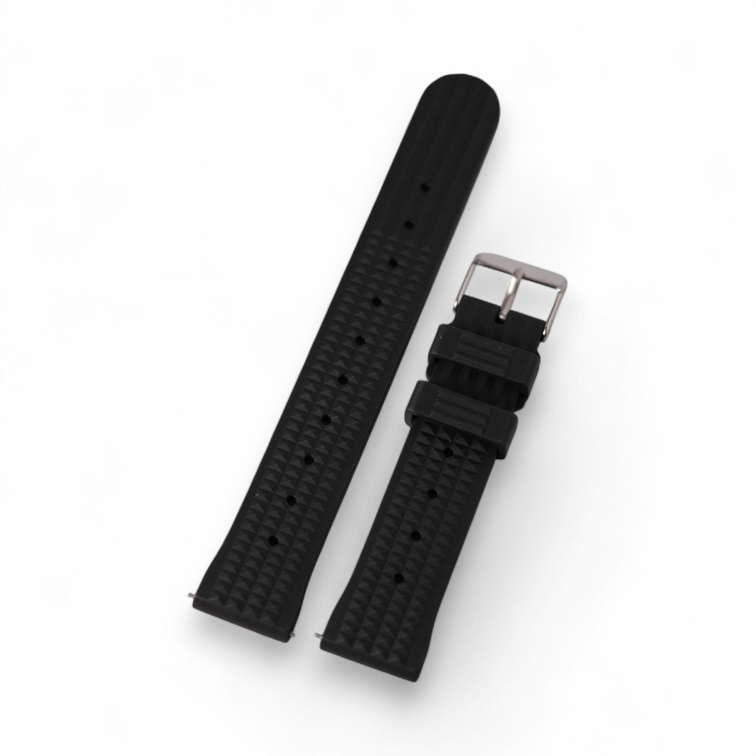 Black Waffle: FKM Rubber Strap