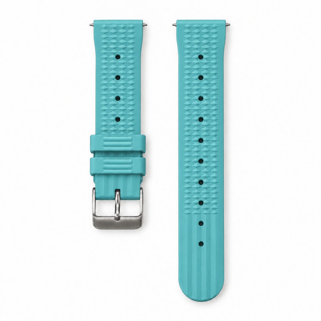 Turquoise Waffle: FKM Rubber Strap — studio listing photo