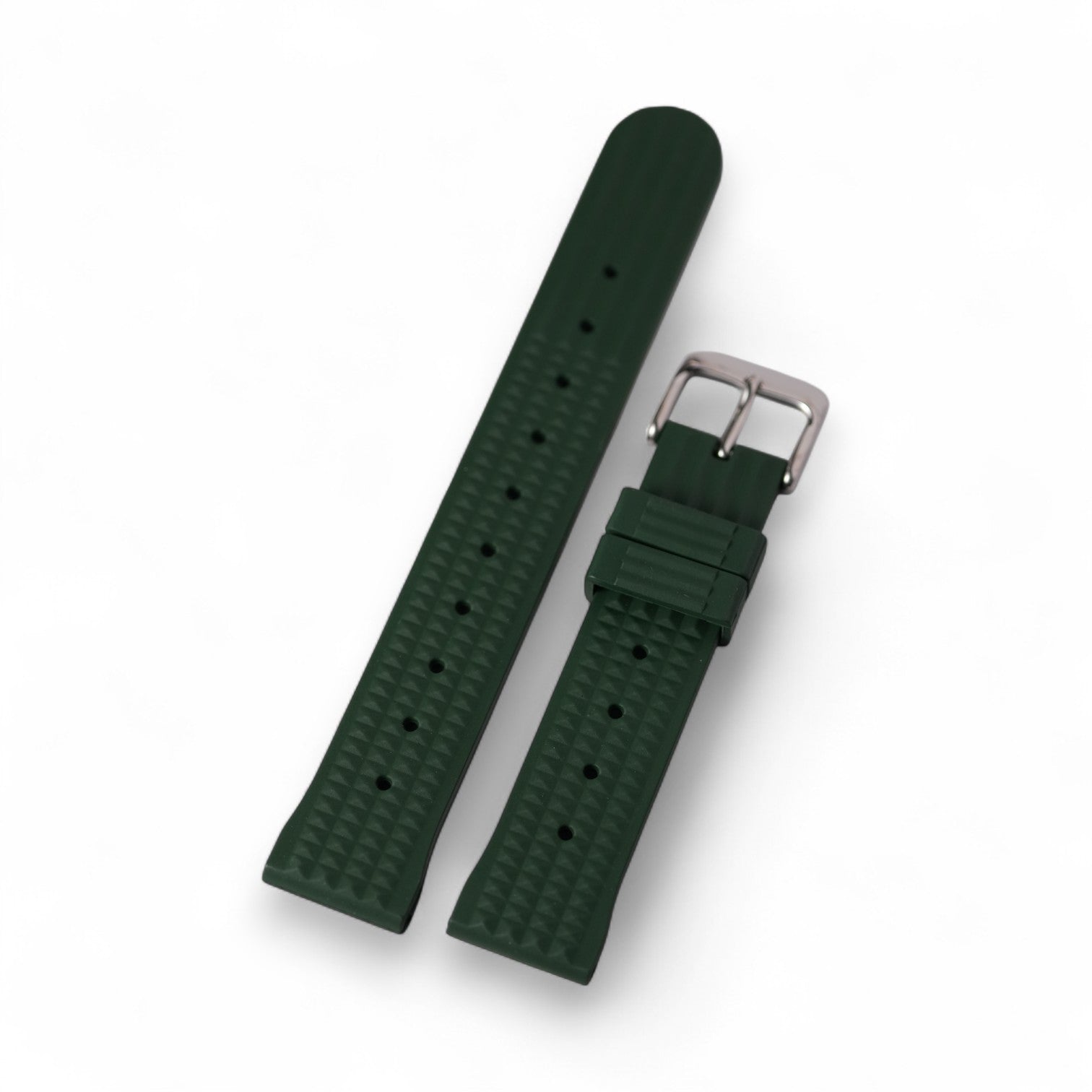 Green Waffle: FKM Rubber Strap
