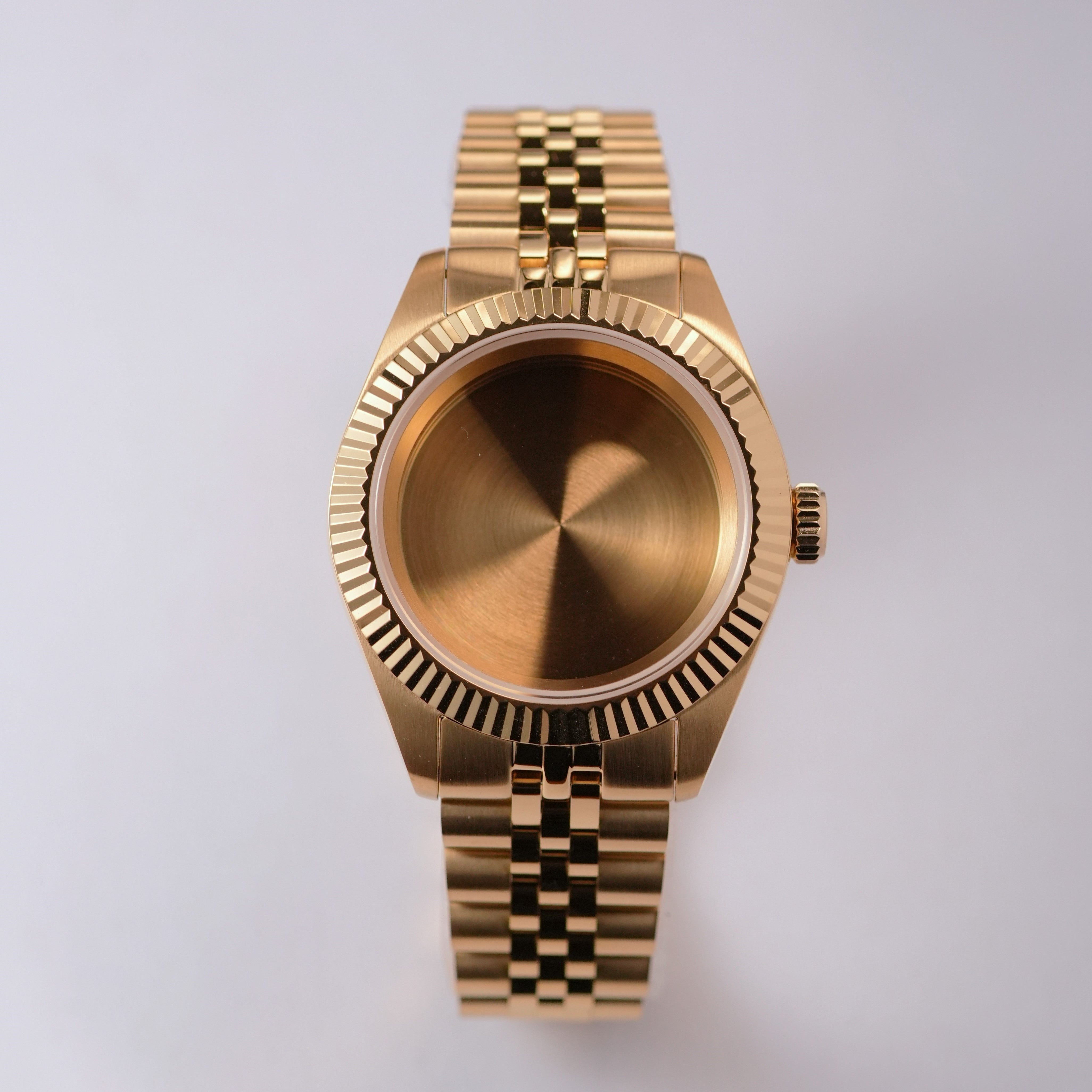 40MM Fluted: Brushed Gold Case with Jubilee Bracelet