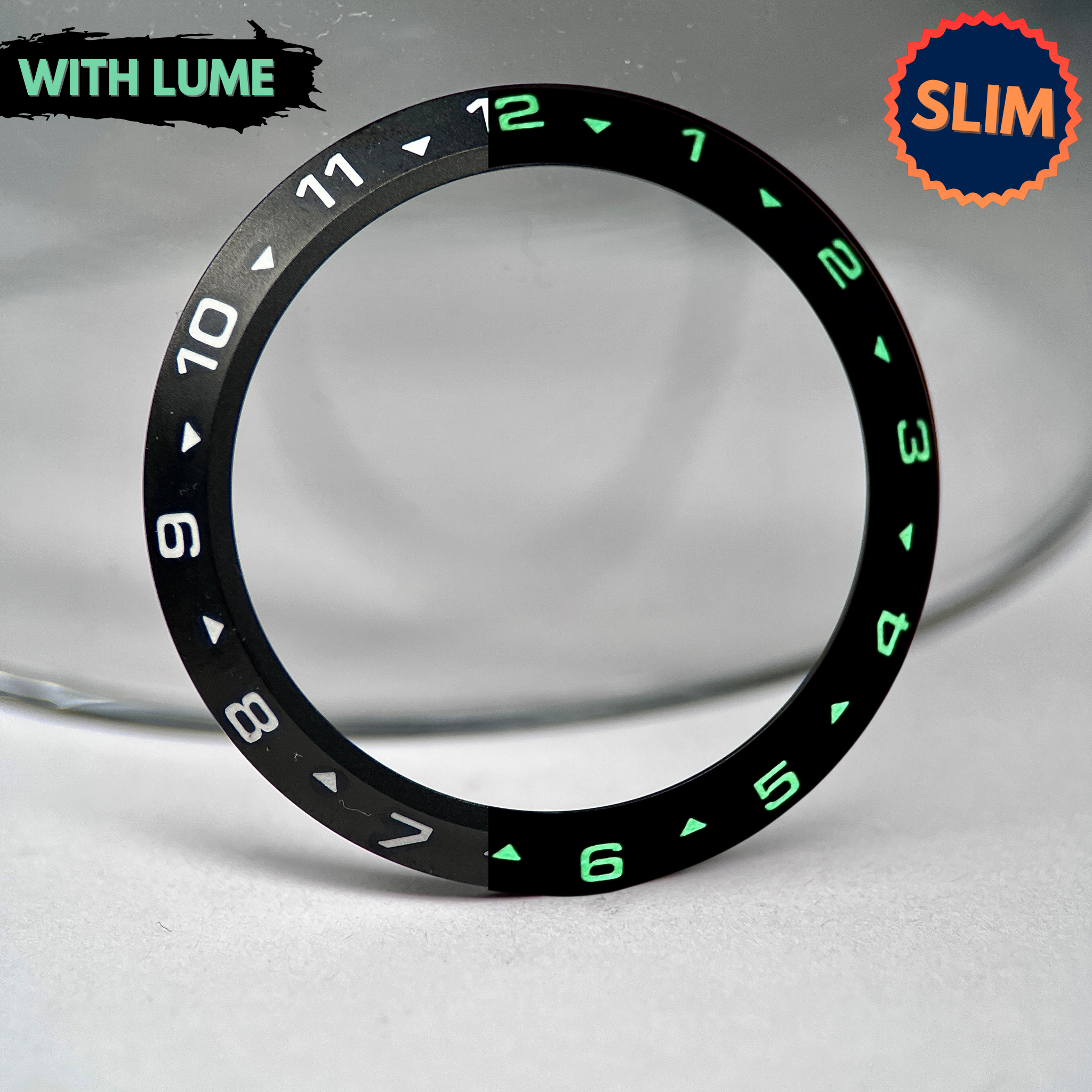 Dual-Time Pilot Bezel: Black Brushed with Luminous