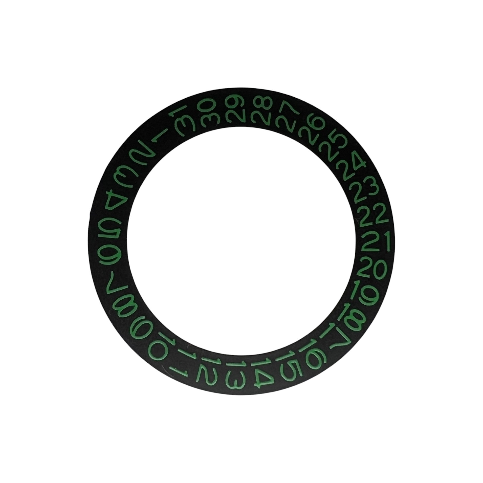Black Date Wheel: Green Numerals