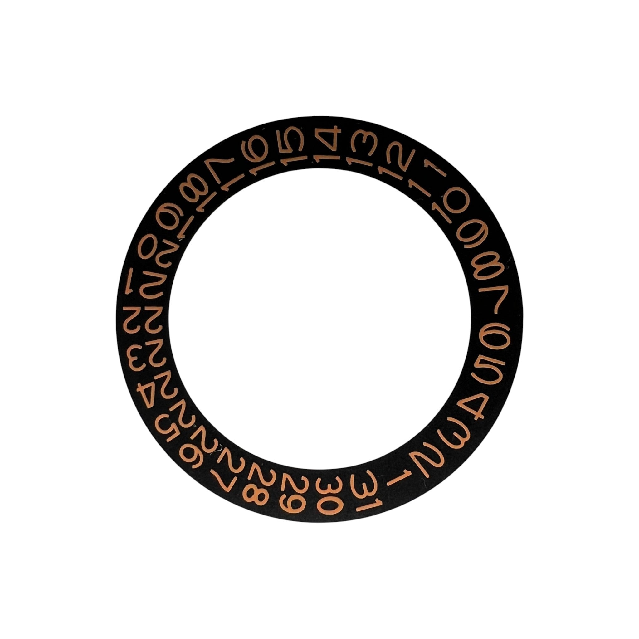 Black Date Wheel: Orange Numerals