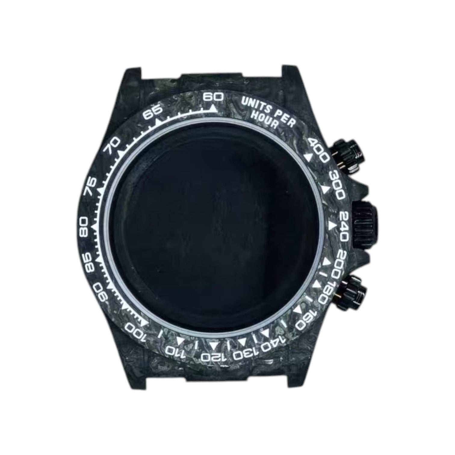 Black Carbon Fiber VK63 Case: White Numerals