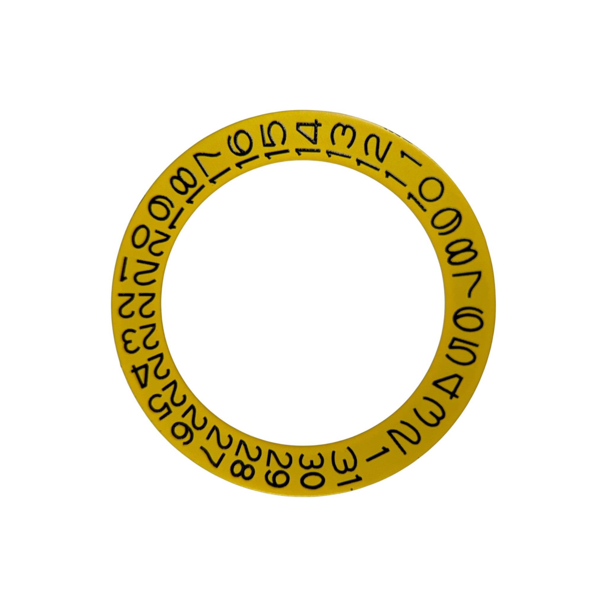 Yellow Date Wheel: Black Numerals