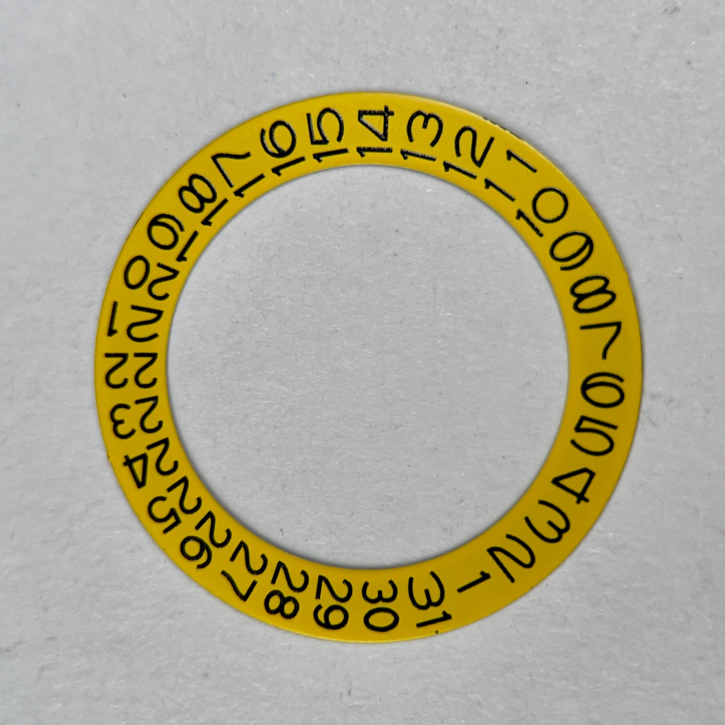 Yellow Date Wheel: Black Numerals