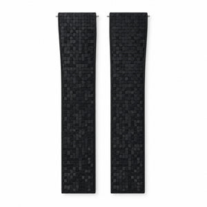Black Mosaic: CTS Rubber Strap — front view of both strap halves