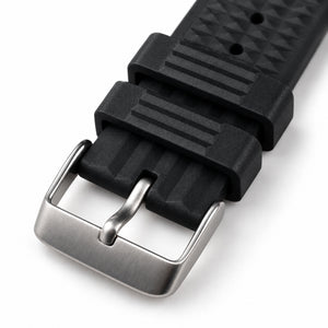 Black Waffle: FKM Rubber Strap — buckle studio photo