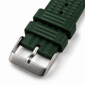 Forest Green Waffle: FKM Rubber Strap — buckle studio photo