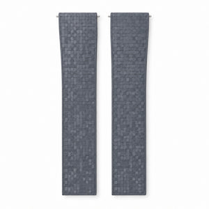 Gray Mosaic: CTS Rubber Strap — front view of both strap halves