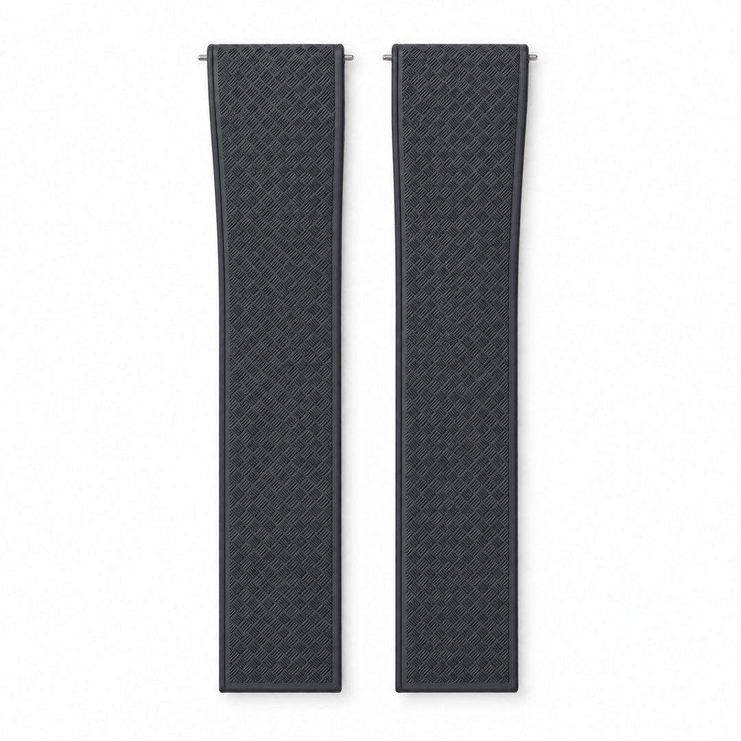Gray Weaved: CTS Rubber Strap — front view of both strap halves