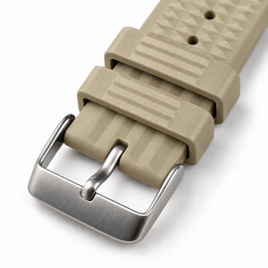 Khaki Waffle: FKM Rubber Strap — buckle studio photo