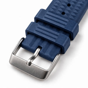 Navy Waffle: FKM Rubber Strap — buckle studio photo