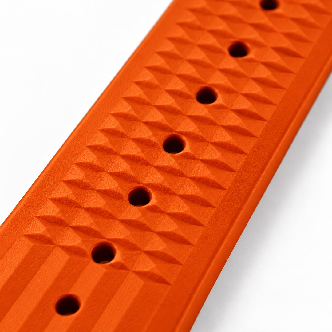Orange Waffle: FKM Rubber Strap — texture studio photo