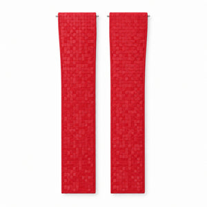 Red Mosaic: CTS Rubber Strap — front view of both strap halves