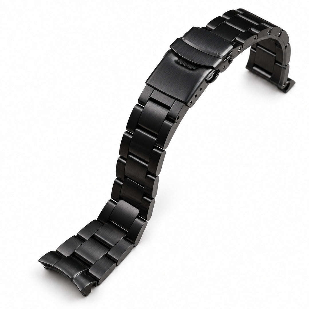 SKX007 Nautilus: Brushed Black Oyster Bracelet — product view on white background