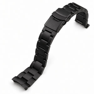SKX007 Nautilus: Matte Black Oyster Bracelet — product view on white background