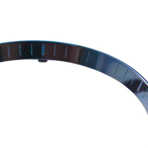 SKX007/SRPD Chapter Ring: Polished Blue with Markers — macro detail, close-up crop of the original product photograph