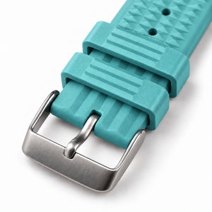 Turquoise Waffle: FKM Rubber Strap — buckle studio photo