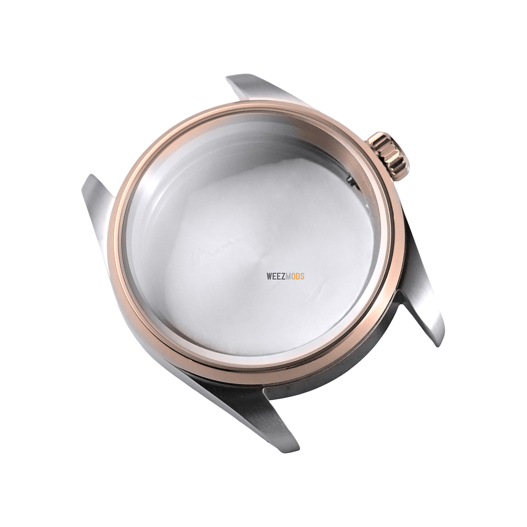 36MM Pilot: Two-Tone Rose Gold with Dome Case — balanced white background, 150px padding
