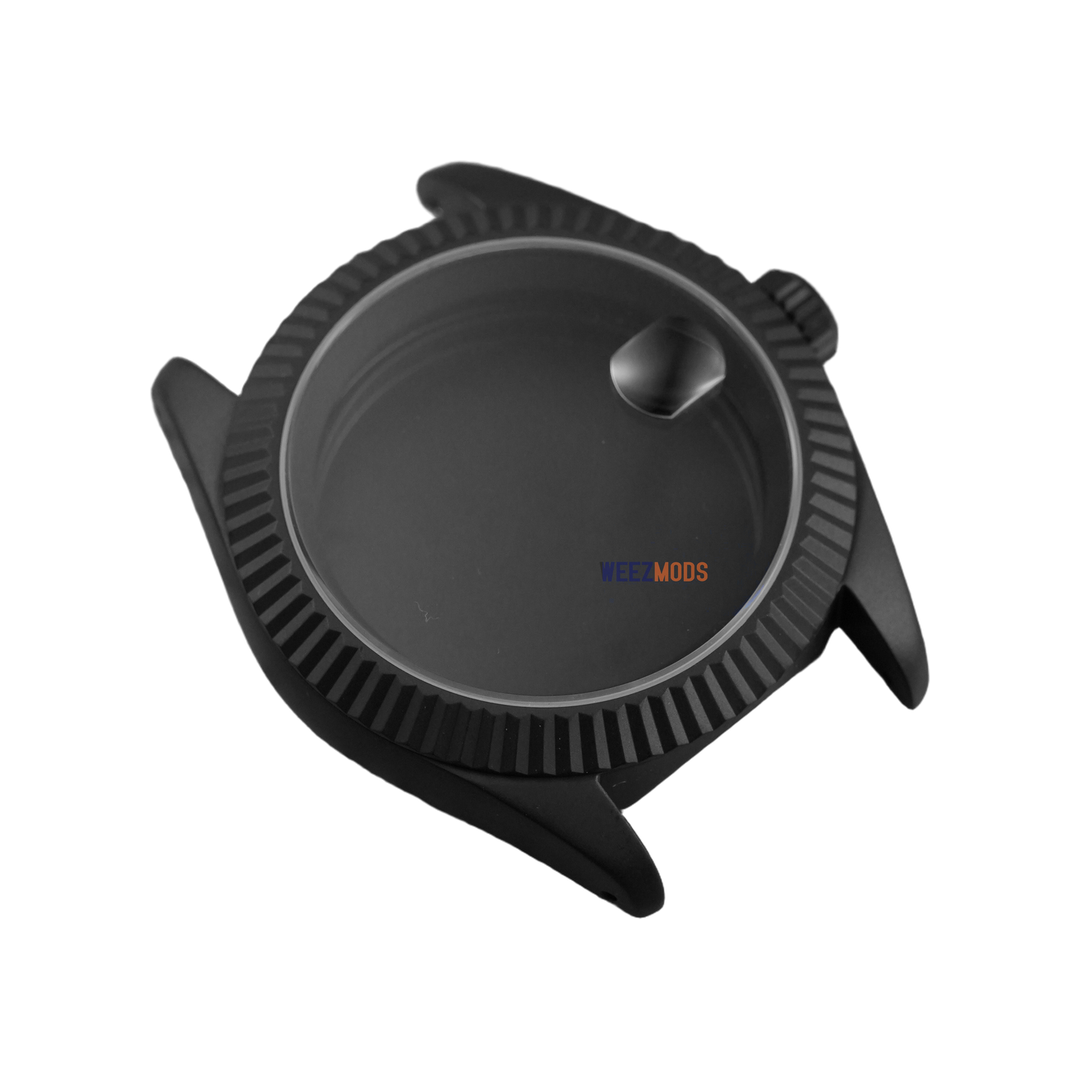 40MM Fluted: Matte Black with Cyclops Case — balanced white background, 150px padding
