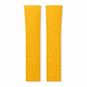 Yellow Mosaic: CTS Rubber Strap — front view of both strap halves