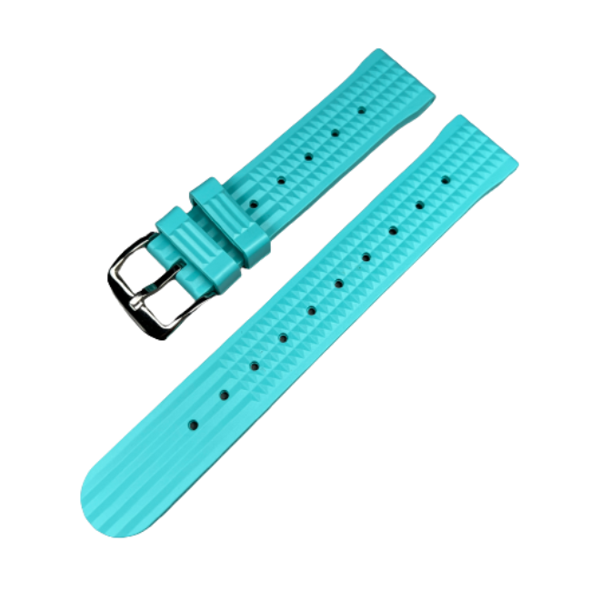 Turquoise Waffle: FKM Rubber Strap