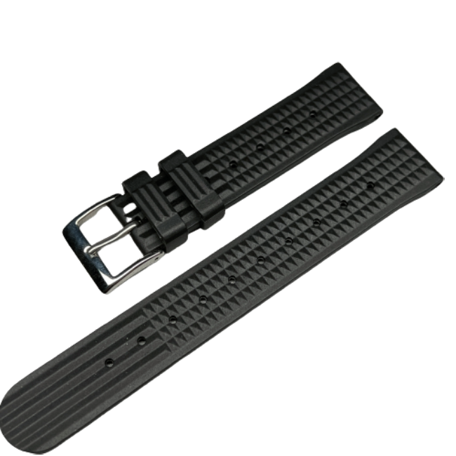 Black Waffle: FKM Rubber Strap