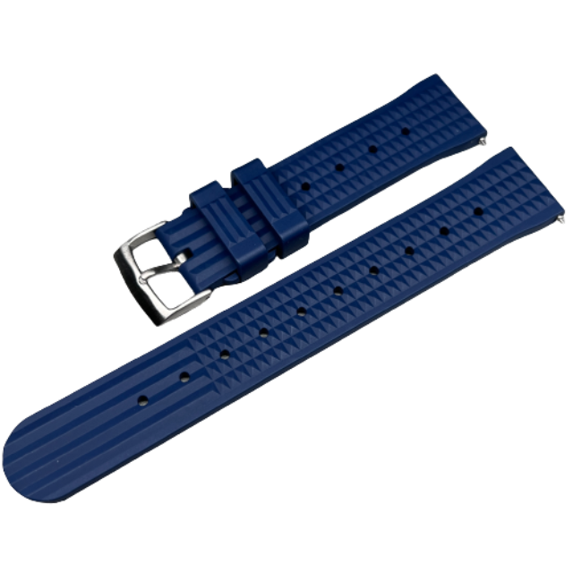 Navy Waffle: FKM Rubber Strap