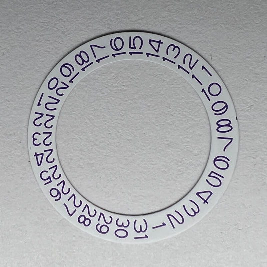 White Date Wheel: Purple Numerals