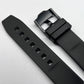 SKX/SRPD: Black Rubber Strap with Silver Buckle