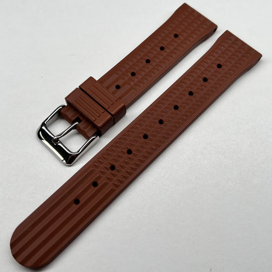 Brown Waffle Rubber Strap