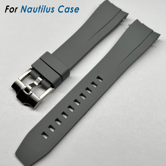 SKX FKM Nautilus: Grey Rubber Strap with Silver Buckle