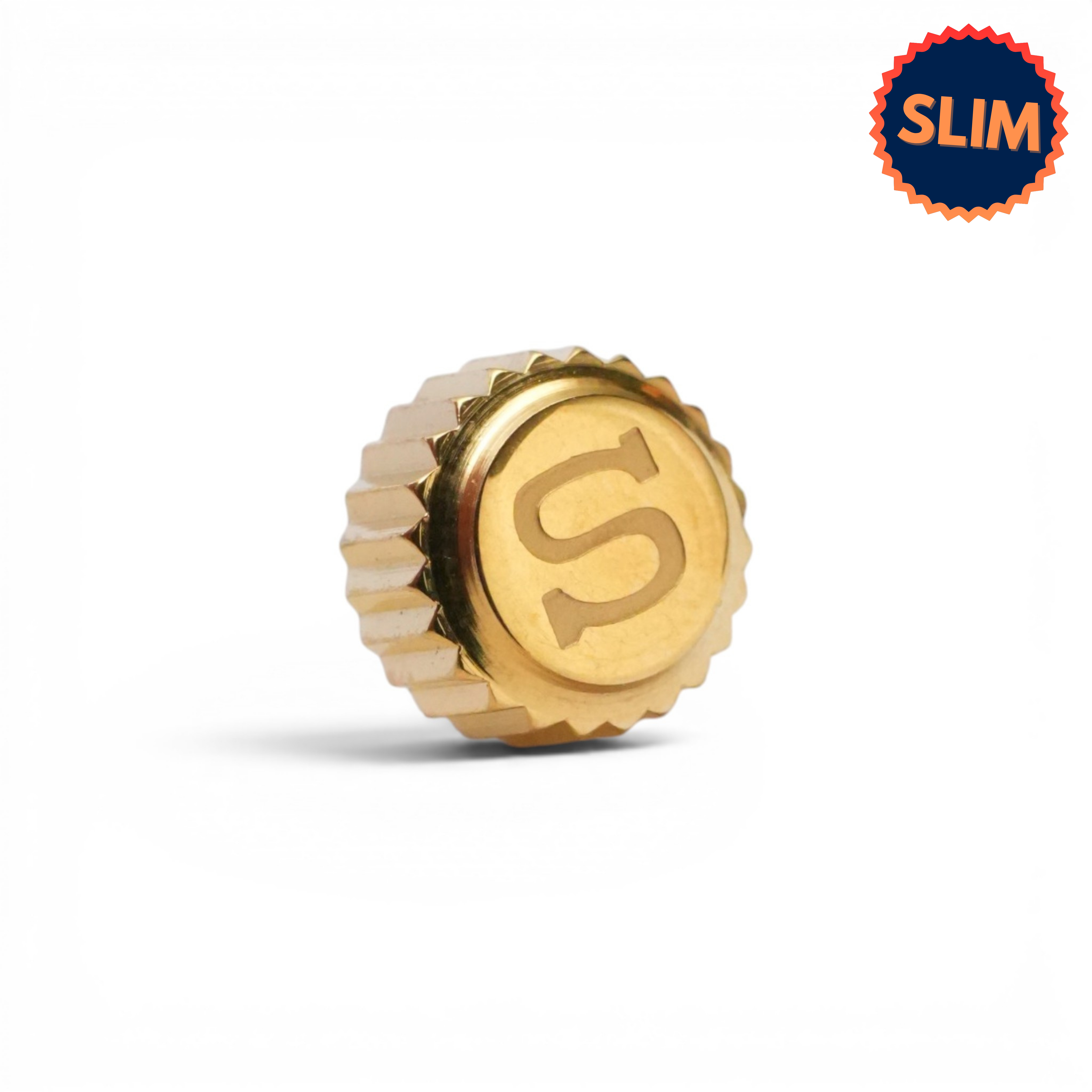 SKX007 Silm Crown: Polished Gold with S