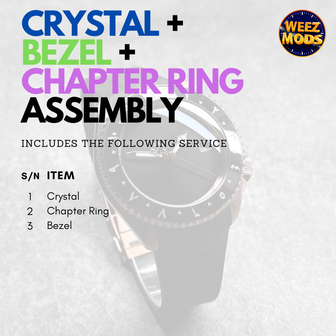 Assembly: Crystal + Bezel + Chapter Ring