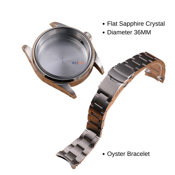 36MM Pilot: Brushed Silver Case with Oyster Bracelet