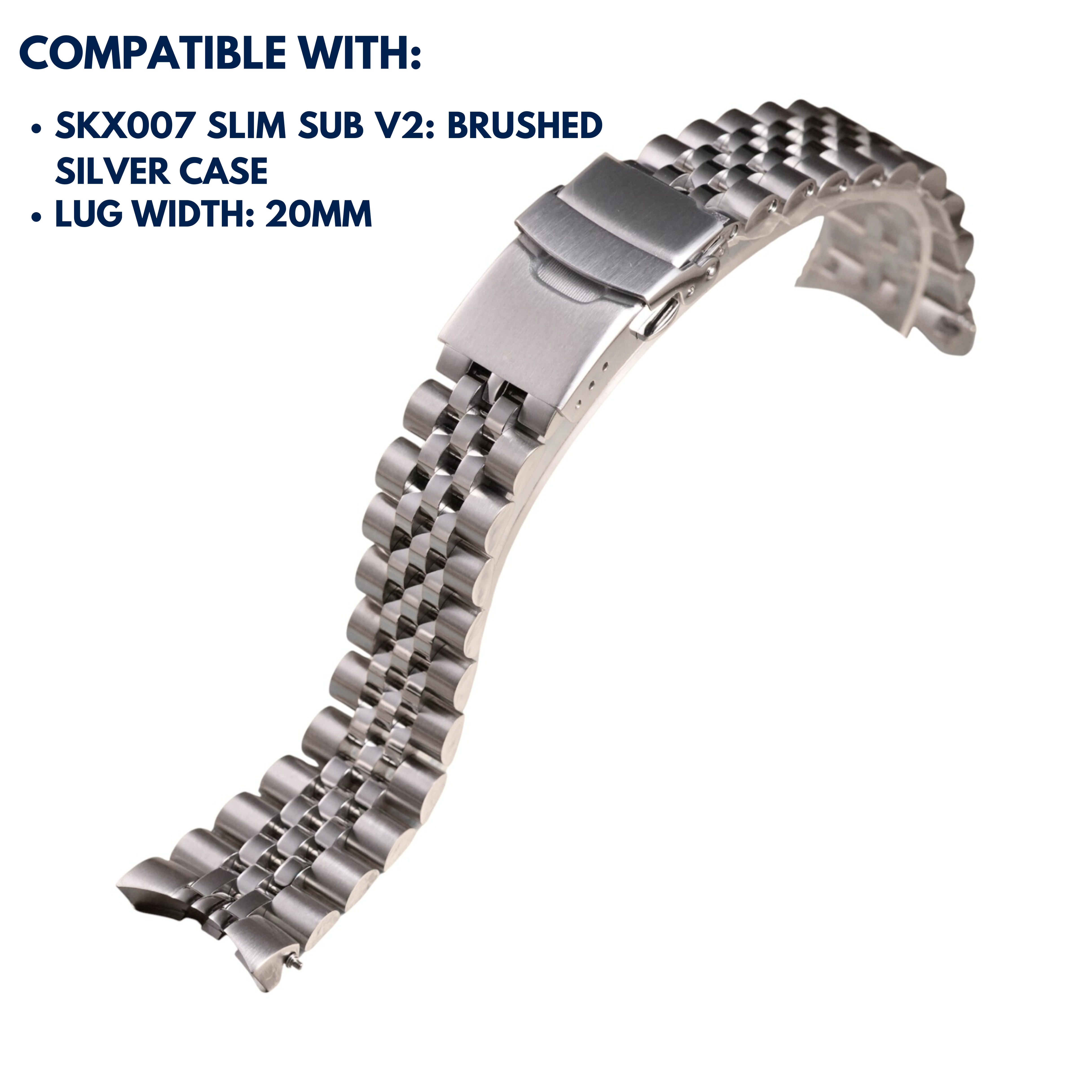 SKX007 Jubilee V2: Brushed Silver Bracelet [Female Endlinks]