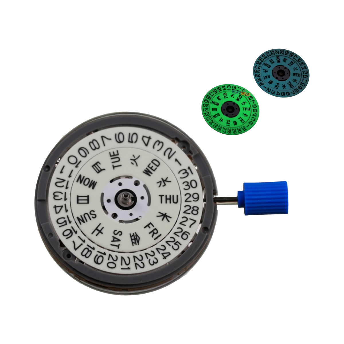 Seiko NH36A Kanji: White Luminous Day-Date Automatic Movement (3:00" Position)