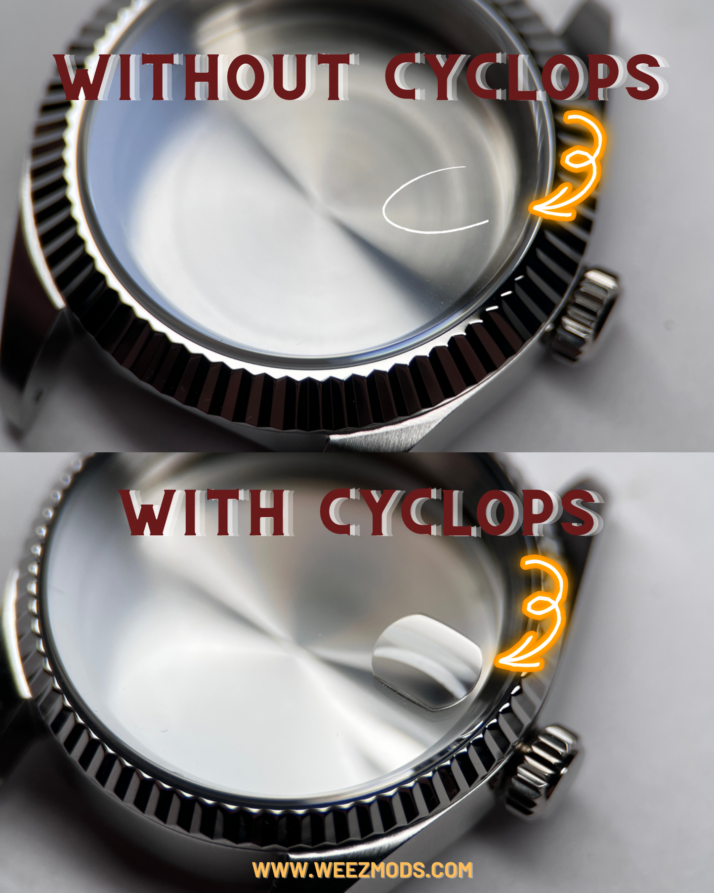 40MM Fluted: Brushed Silver with Cyclops & Oyster Bracelet