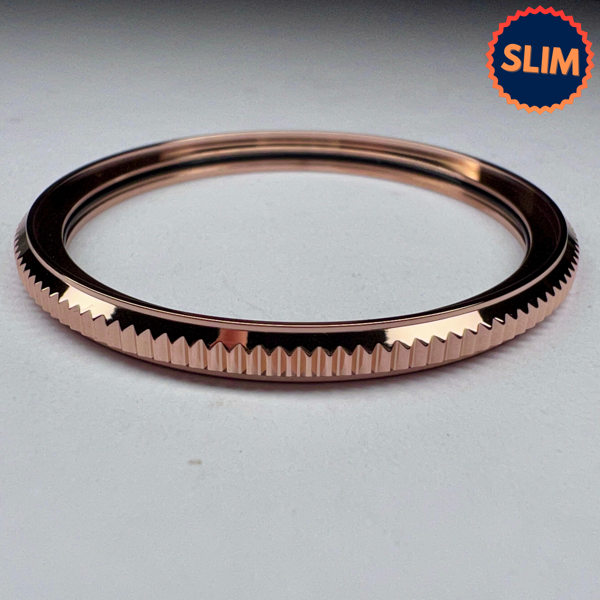 "Slim" Coin Edge Bezel: Polished Rose Gold