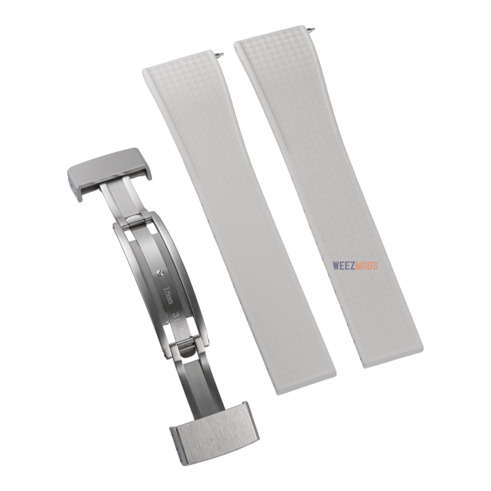 White Weaved: CTS Rubber Strap