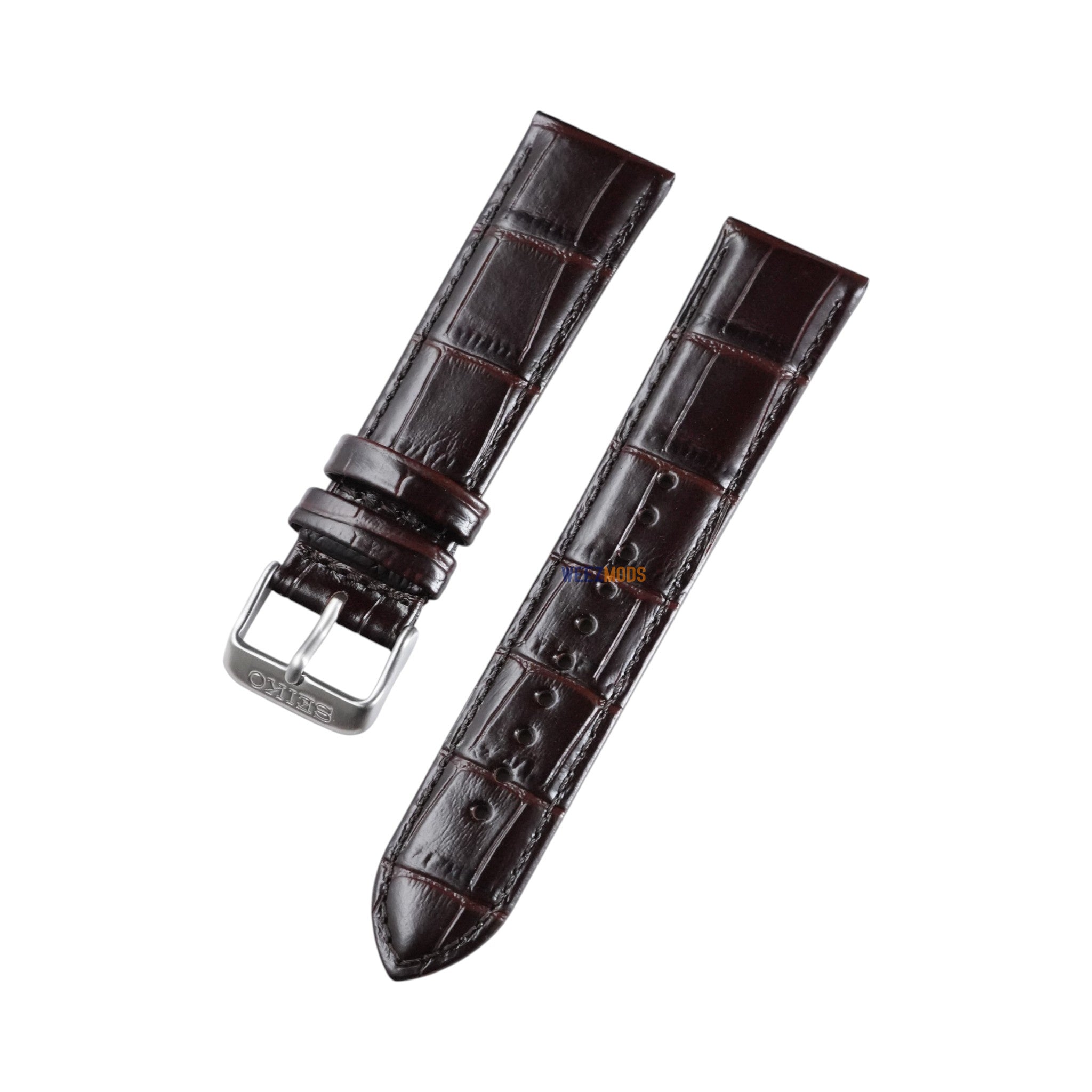 Seiko Presage: 'Cocktail' Dark Brown Alligator Leather Strap (22MM)