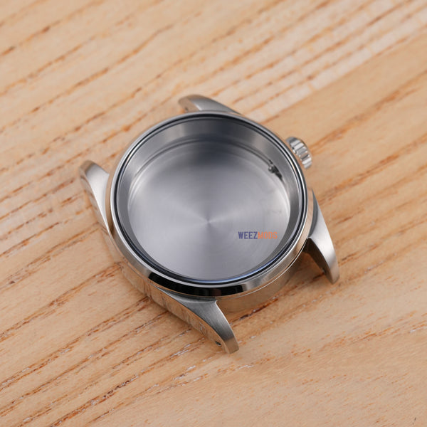 36MM Pilot: Brushed Silver with Flat Sapphire Case