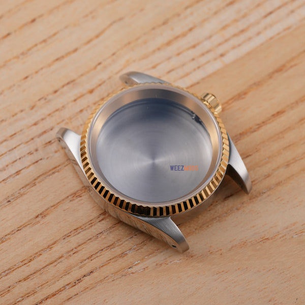 36MM Fluted: Two-Tone Gold with Flat Sapphire Case