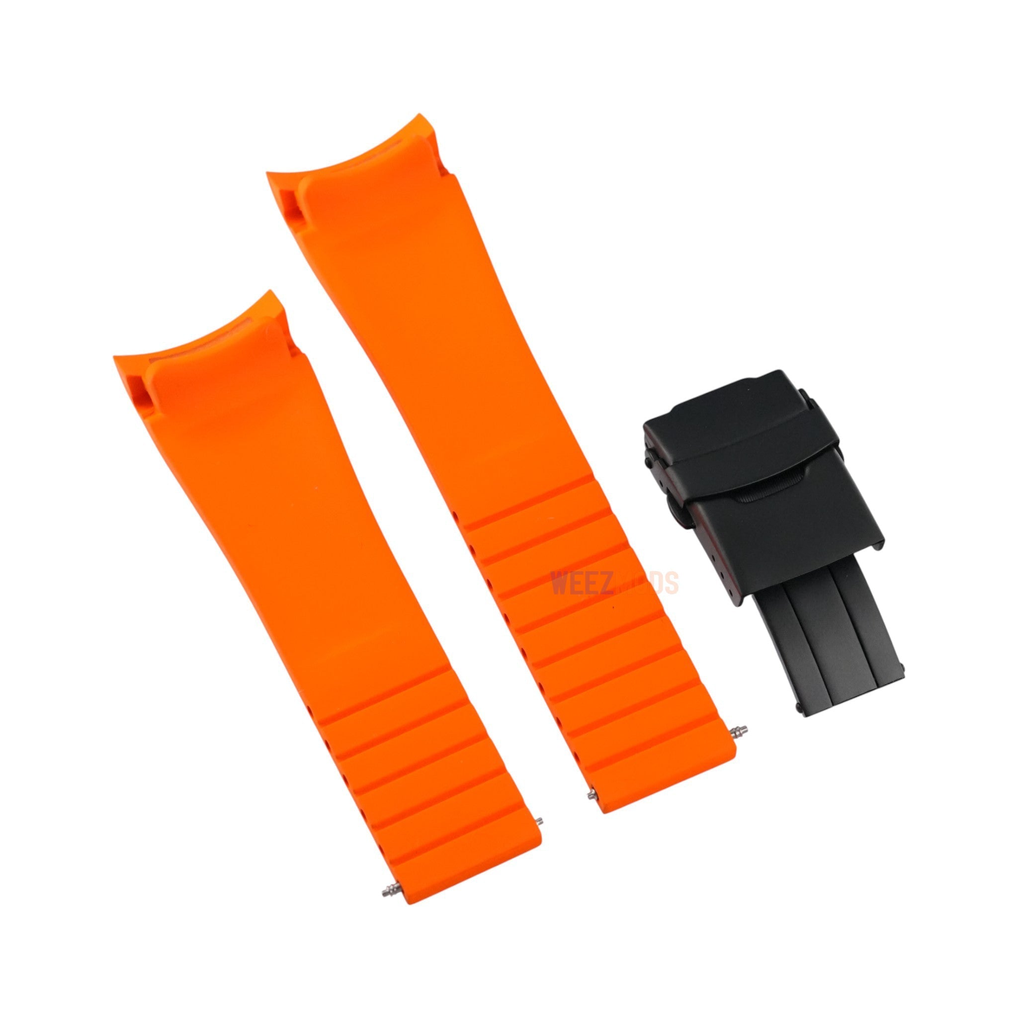 SKX007/SRPD FKM: Orange Rubber Strap with Matte Black Clasp