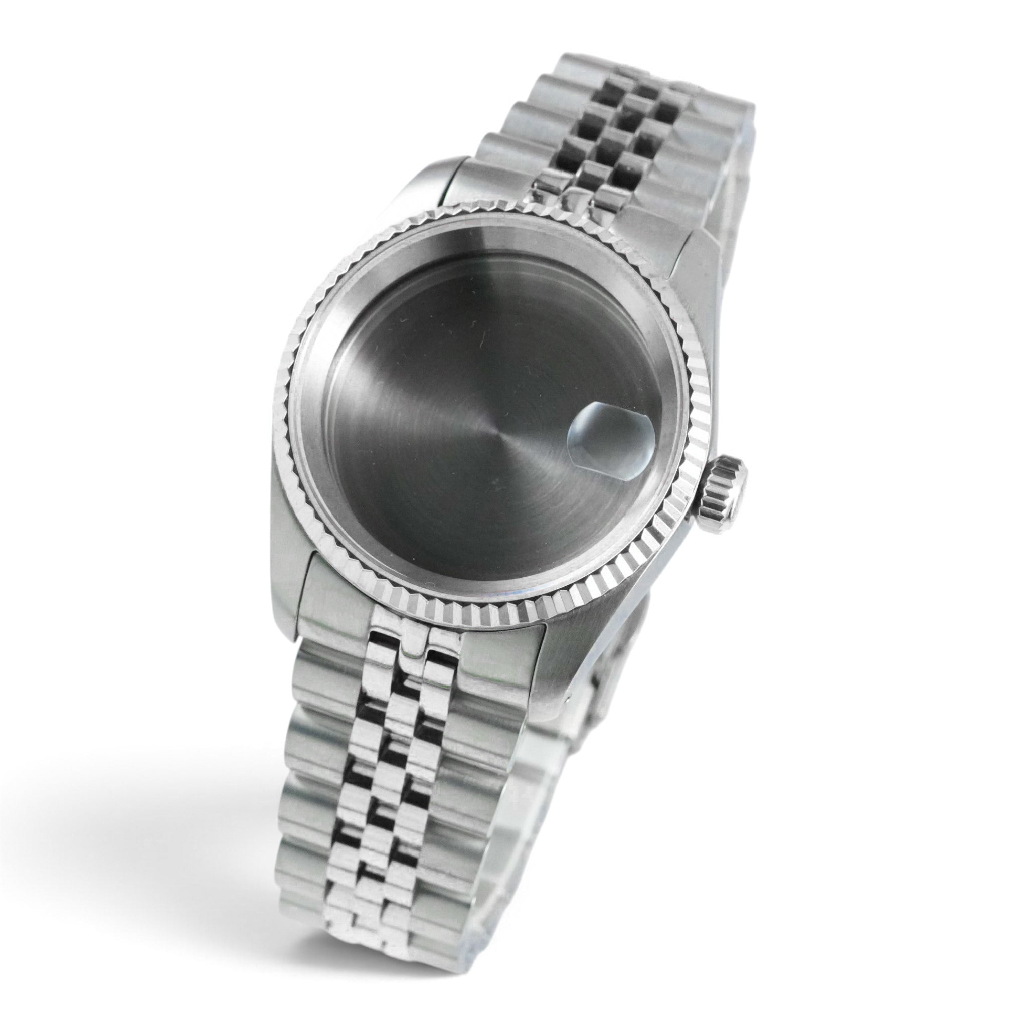36MM Fluted: Brushed Silver Case with Cyclops & Jubilee Bracelet