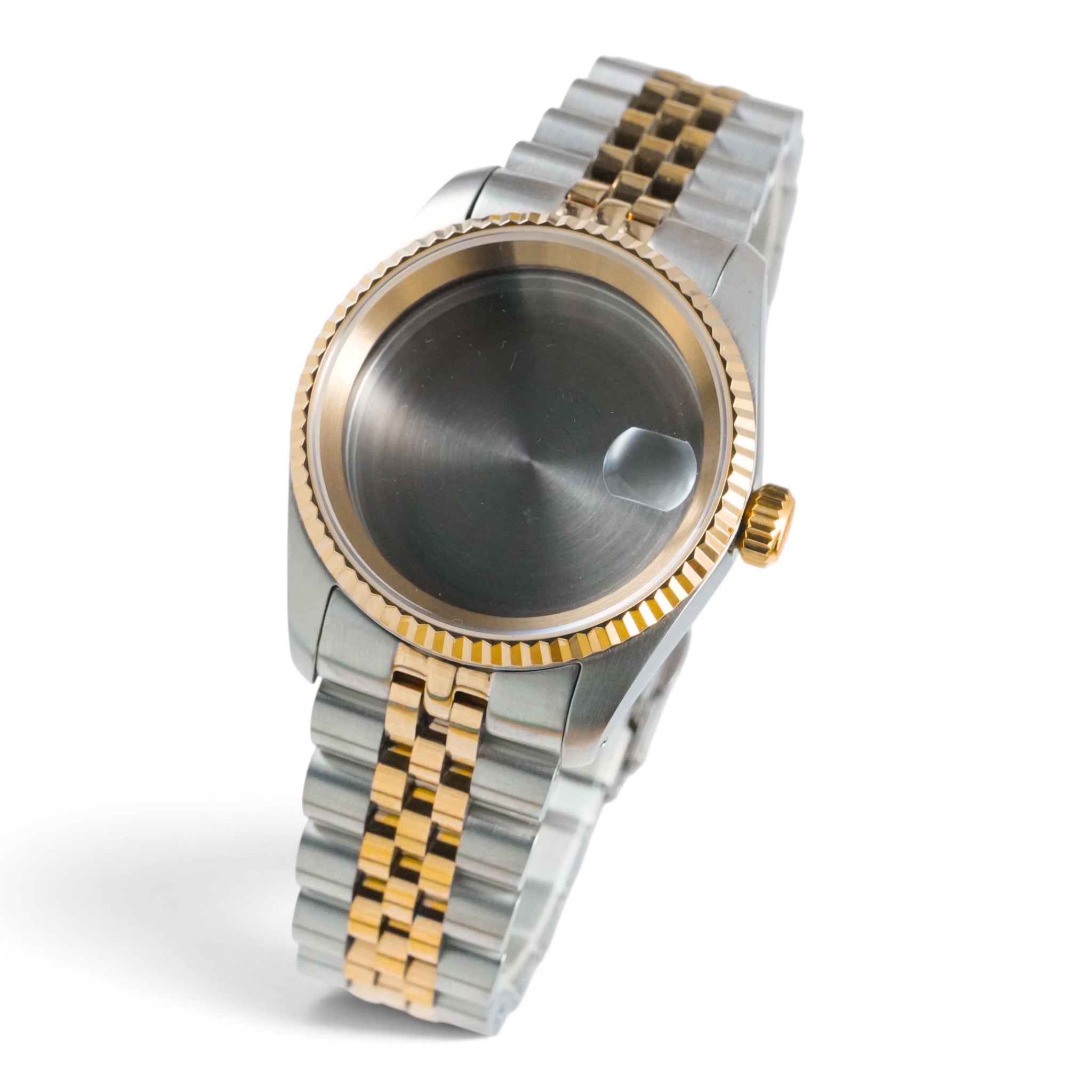 36MM Fluted TT: Brushed Gold Case with Cyclops & Jubilee Bracelet