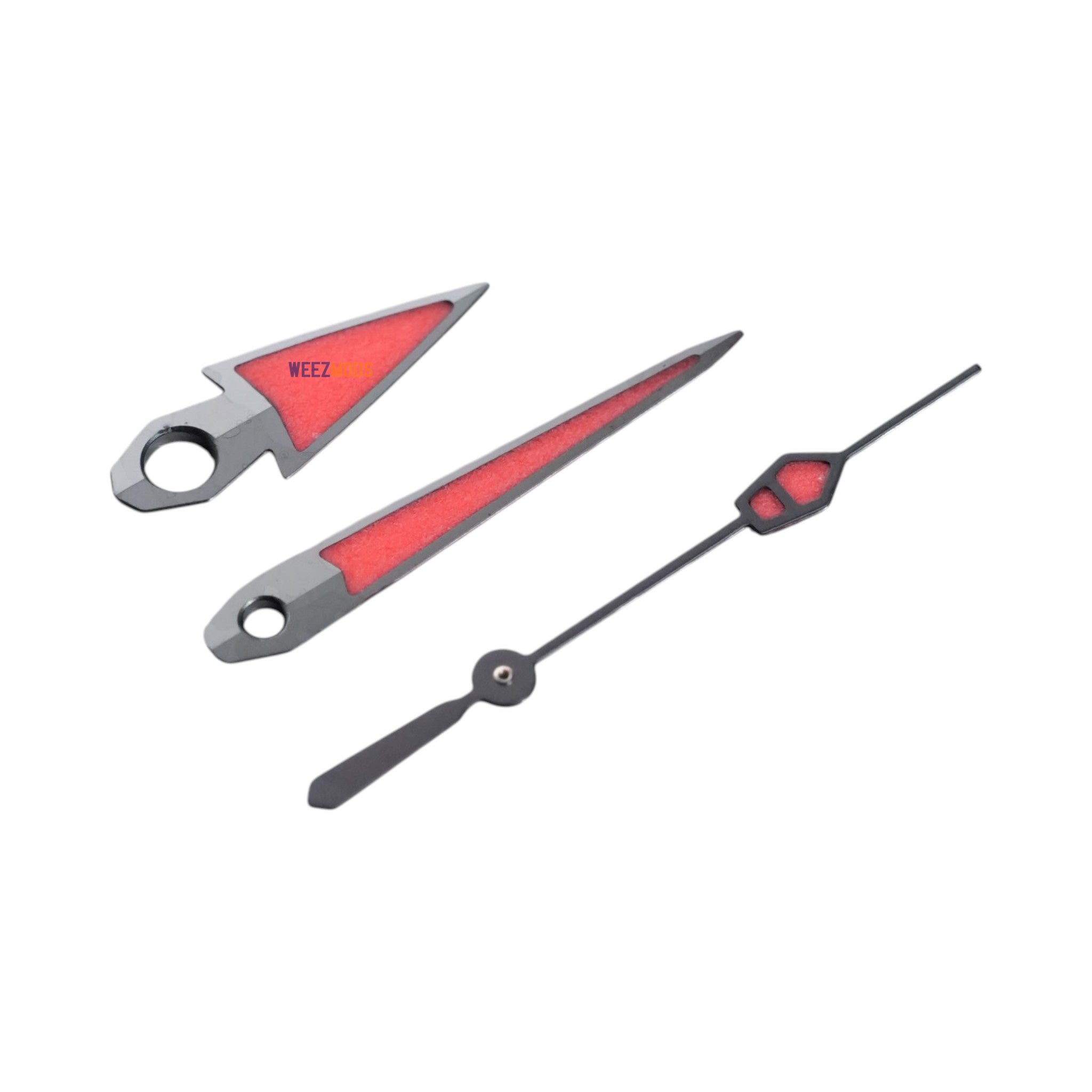 Kunai Red: Polished Silver Hands