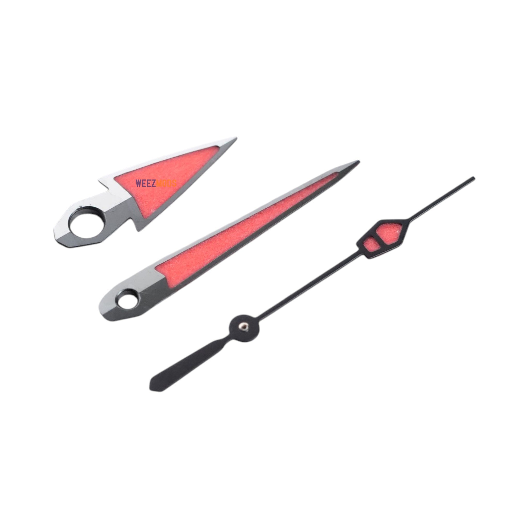 Kunai Red: Polished Silver Hands