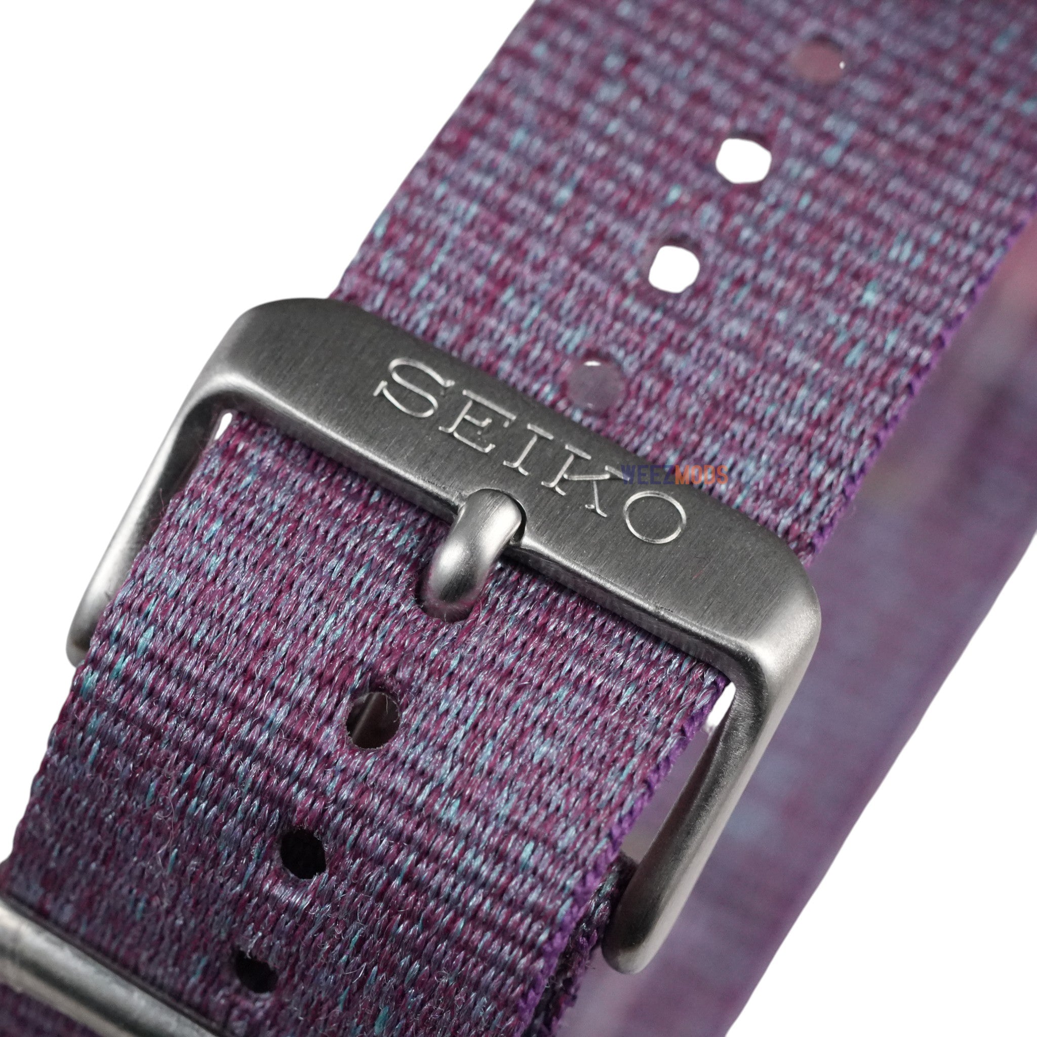 Seiko: Purple Speckle with Blue Lining Nato Strap (22MM)